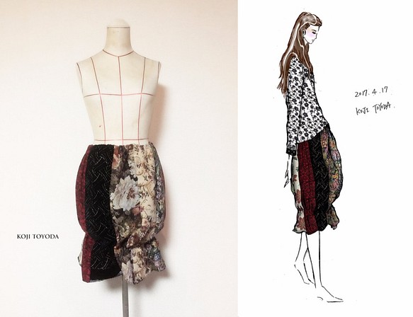 1点もの・デザイン画付き】ゴブラン織りバルーンスカート（KOJI TOYODA
