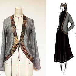 【1点もの・デザイン画付き】ゴブラン織り×ツイードソフトジャケット（KOJI TOYODA） 1枚目の画像