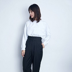 Morino Gakkou 簡單可愛寬鬆廓形長袖T卹[白色] / 10633229/ 第1張的照片
