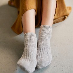 Morino Gakko 4雙套裝純棉天然材質襪子【2雙黑色，2雙混合灰色】圓領/12485460/ 第4張的照片