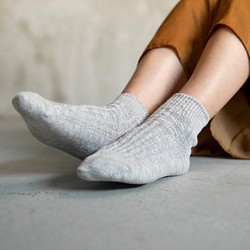 Morino Gakko 4雙套裝純棉天然材質襪子【2雙黑色，2雙混合灰色】圓領/12485460/ 第9張的照片