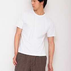 Lサイズ　men'sベーシックTシャツ 【シルケット加工ホワイト】/4520599/ 1枚目の画像