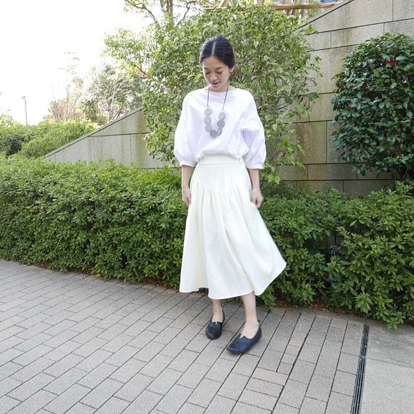 Morino Gakkou L 尺寸 Mimore 長喇叭裙 [白色] / 5370067 / 第1張的照片