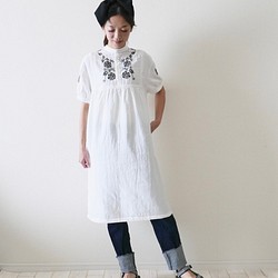 Morino Gakkou 棉質刺繡民族連衣裙 [白色] / 5587617 / 第1張的照片