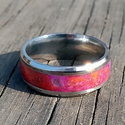 紫水晶夜光不锈钢戒指 镶嵌系列 定制 情侣礼物 生日礼物 第1張的照片