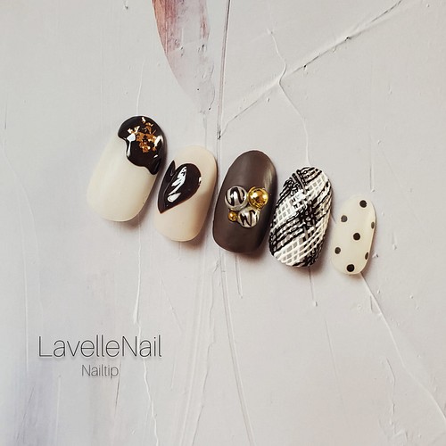 ジェルネイル バレンタインネイル マットネイル チョコネイル ブラウンネイル ネイルチップ ネイルチップ ネイルシール Lavelle Nail 通販 Creema クリーマ ハンドメイド 手作り クラフト作品の販売サイト