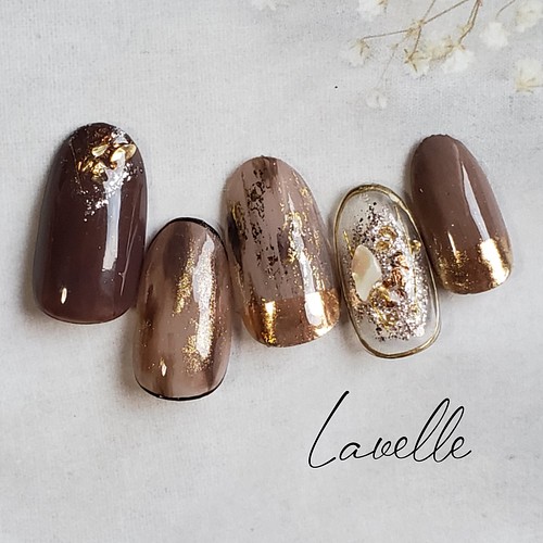 ジェルネイル ニュアンスネイル ブロンズ ミラーネイル ブラウン ネイルチップ ゴールドラメ ネイルチップ ネイルシール Lavelle Nail 通販 Creema クリーマ ハンドメイド 手作り クラフト作品の販売サイト