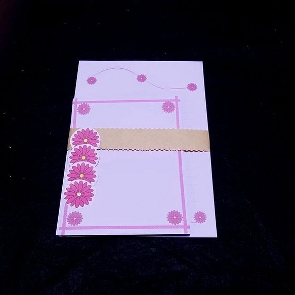 ピンク花１１～レターセット１点+便箋３０枚～ 1枚目の画像