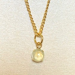 ♍︎星座石✧乙女座のプレナイト　天然石一粒ネックレス　16kgp ˚✧₊⁎ 1枚目の画像