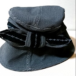 リボンがアクセントのハイパーストレッチ素材帽子 1枚目の画像
