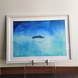 【送料無料】絵画「海を翔ぶ」 1枚目の画像