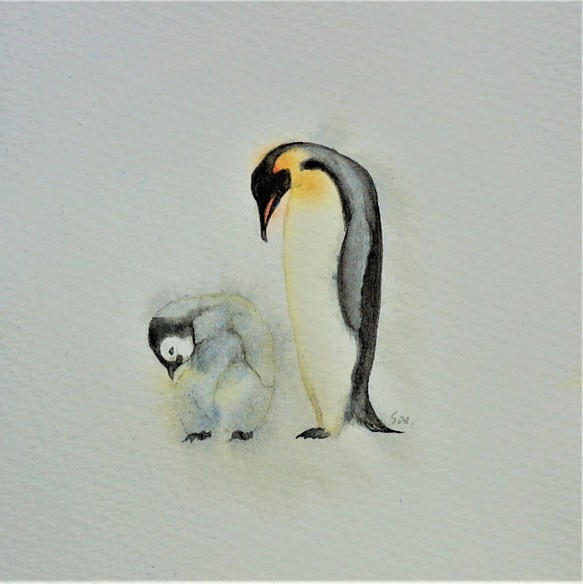 【送料無料】絵画「コウテイペンギンです。よろしく。」 1枚目の画像