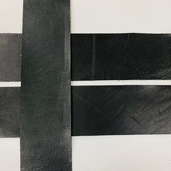 本革はぎれ⑥/黒Mix長方形 1枚目の画像