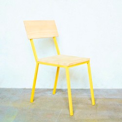 color steel chair yellow 1枚目の画像