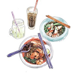 福建麵與雲吞麵-馬來西亞美食系列 第1張的照片