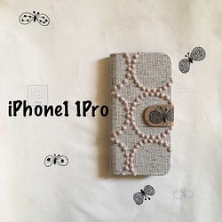 スマホカバー iPhone11Pro手帳型ケース スマホケース ミナペルホネン タンバリン ピンク 1枚目の画像