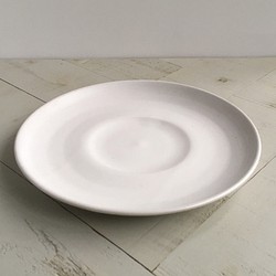《白マット器》リム皿・トースト　Φ19.1cm（白マット釉／貫入）［W-21] 1枚目の画像