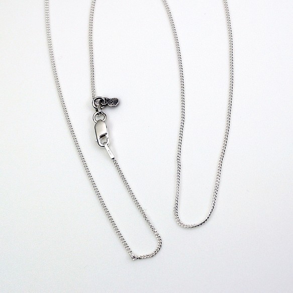 (C005，Curb-Link Chain）馬勒紋理意大利925純銀項鍊, 18英吋, 45cm 第1張的照片