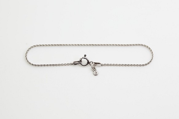 (B008, Wheat Chain) 編織紋理, 意大利925純銀手鍊, 6 3/4 英吋, 17cm 第1張的照片
