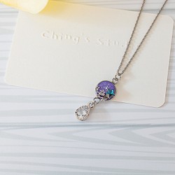 『特價』【絕版現貨】「流星」-施華洛世奇流星造型水鑽項鍊（幻彩紫） 第1張的照片
