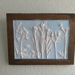 野の花レリーフ　早春① Lサイズ　ブルー　デフューザー・壁飾り　母の日　プレゼント 1枚目の画像