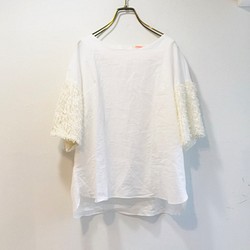 ★銷售！棉草坪船領組合式套頭衫（白色） 第1張的照片