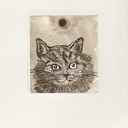 アートな猫さんの　小さな銅版画シート　 1枚目の画像
