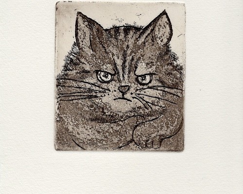 アートなノラ猫さんの　小さな銅版画シート