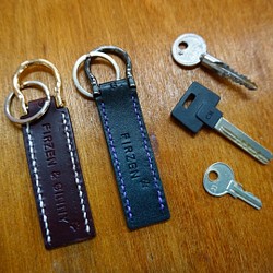 G.prayer| Leather Lettering keyring 刻字皮革鎖匙扣 第1張的照片