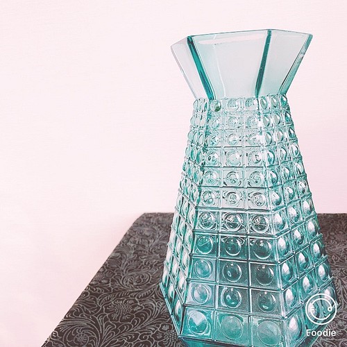 送料込】＊懐かしいビー玉ガラス色 フラワーベース＊ ガラス花瓶 