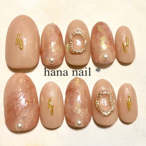 ベージュマーブルネイルチップ ネイルチップ ネイルシール Hana Nail 通販 Creema クリーマ ハンドメイド 手作り クラフト作品の販売サイト