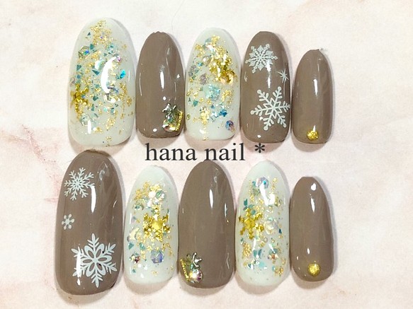 ワンカラー 雪の結晶ネイルチップ ネイルチップ（つけ爪） hana nail