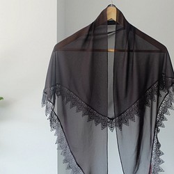 【手工配件】大人感單品・輕盈薄紗圍巾・台灣製 第1張的照片