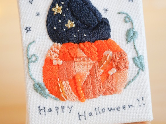 刺繍ミニファブリックパネル ハロウィンのくまさん アウトレット