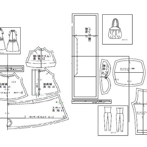 ブライスちゃん リカちゃん ギャザーワンピースとオールインワン ギャザーバッグ 服 型紙セット 型紙 良ちゃんのおつかい 通販 Creema クリーマ ハンドメイド 手作り クラフト作品の販売サイト