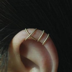 耳骨夾, 免運費,14kgf Twisted pattern Criss Cross & Band Ear cuf 第1張的照片