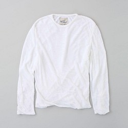 亞麻針織 mens/L 長袖套衫（白色） 第1張的照片
