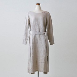 [至於股票銷售] enrica×Kagure×PINT亞麻連衣裙（自然） 第1張的照片