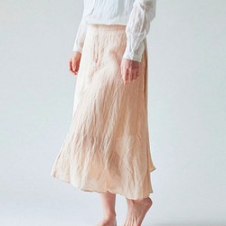 enrica 亞麻絲裙子粉紅米色 / 天然染料 / 尺寸 38 第1張的照片
