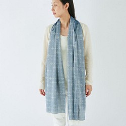 【促銷】恩里卡有機棉圍巾/靛藍 第1張的照片