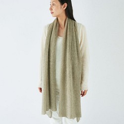 恩里卡馬海毛和絲綢圍巾/卡其（植物染料） 第1張的照片