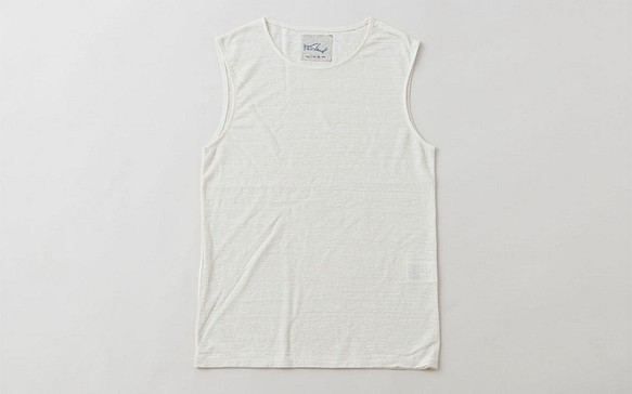 亞麻棉無袖內衣（灰白色）[女士M / L尺寸] 第1張的照片
