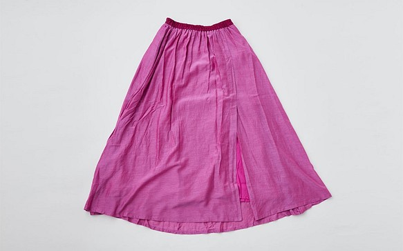 【送料無料】enrica cottonsilk skirt elderberrypink / botanical dye 1枚目の画像