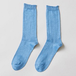 亞麻針織襪（薩克斯藍）男款 第1張的照片