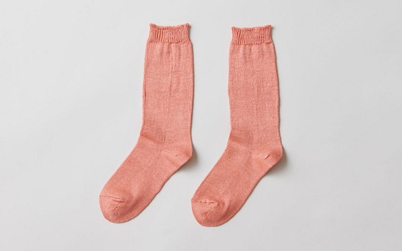 亞麻針織襪子（火烈鳥橙）女士們 第1張的照片