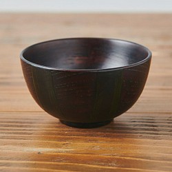 [SALE]日本紙糊漆的湯碗（垂直條紋綠色| 第1張的照片