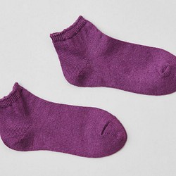 亞麻踝襪（紫色）女士 第1張的照片