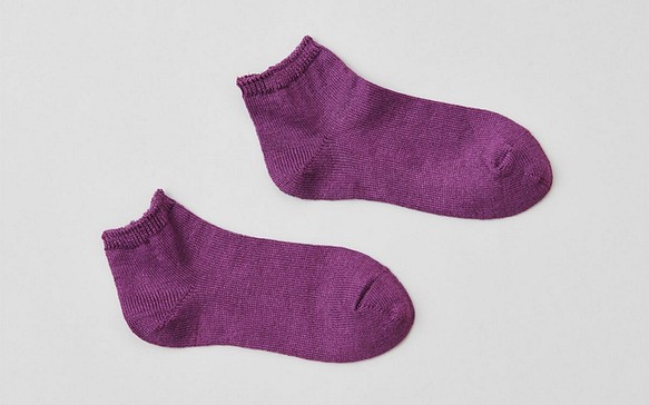 亞麻踝襪（紫色）女士 第1張的照片