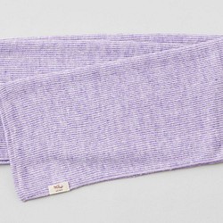 亞麻針織條紋毛巾紫色 x 白色 第1張的照片