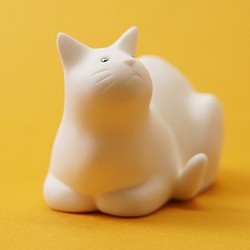 貓雕像：“你今天在做什麼？”一個可愛的桌面樹脂雕像。 第1張的照片